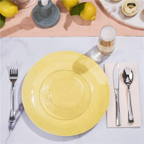 100 Clear Plastic Plates, 6.25" Clear Plastic Dessert Plates, Round Party Plates - Picture 4 of 7